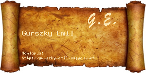 Gurszky Emil névjegykártya